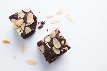 Chocolate brownies, bitten off