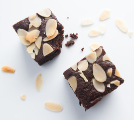 Chocolate brownies, bitten off