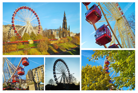 photo collage of luna park at Edinburgh Scotland