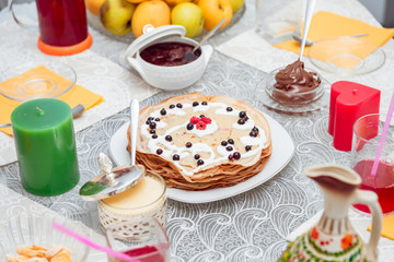 Cheerful family having lunch