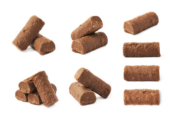 Chocolate praline candy isolated