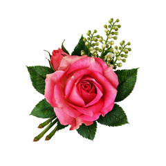 Naklejka premium Pink rose flower arangement