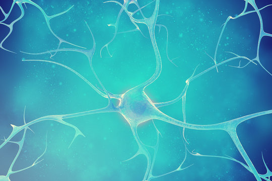 Neurons in the beautiful background. 3d illustration of a high quality