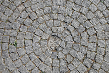 texture of the pavement and pavers