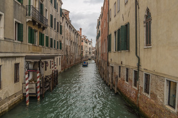Venice Italy 27 April 2014 The buildings and architecture along the Canals and Waterways of famous Venice