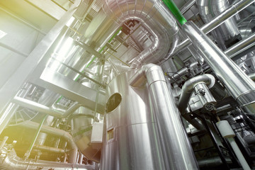 Industrial zone, Steel pipelines, valves and ladders