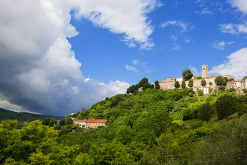 Fototapeta na wymiar town of Motovun is famous with truffles growing on hillsides. Istria, Croatia.