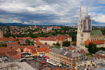 Bird's eye view of Zagreb. Croatia.