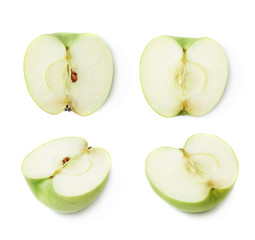 Sliced half of an apple isolated