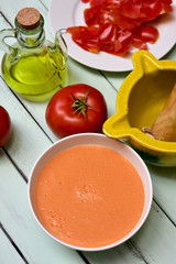 preparing spanish gazpacho
