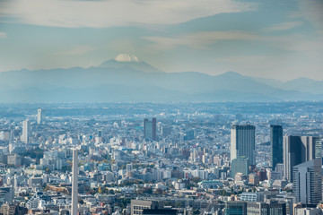 Aerial view Tokyo skyline cityscape Japan