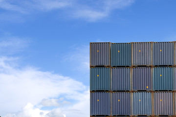 Stack of Cargo Containers at the docks.