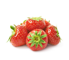 Pile of few strawberries isolated