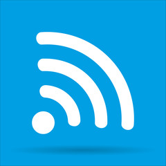WI-FI icon wireless connection with shadow isolated on a blue background, vector illustration EPS10