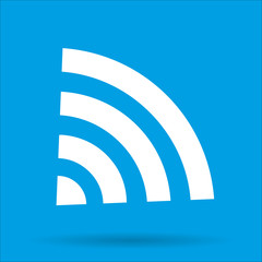 WI-FI icon wireless connection with shadow isolated on a blue background, vector illustration EPS10