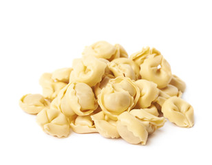 Pile of multiple ravioli isolated