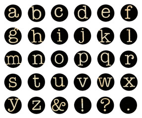 English alphabetical lowercase, isolated on white background, wi