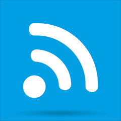 WI-FI icon wireless connection with shadow isolated on a blue background, vector illustration EPS10