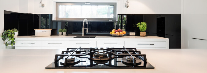 Impressive kitchen design in black and white