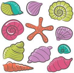 Seashell vector set