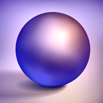 Vector volume blue-orange sphere, glossy blue metal ball, surround the object for you project design