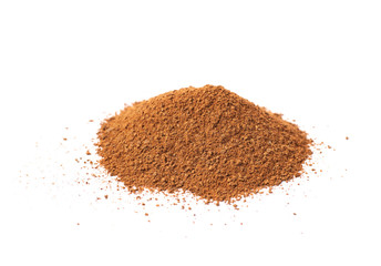 Pile of cinnamon powder isolated