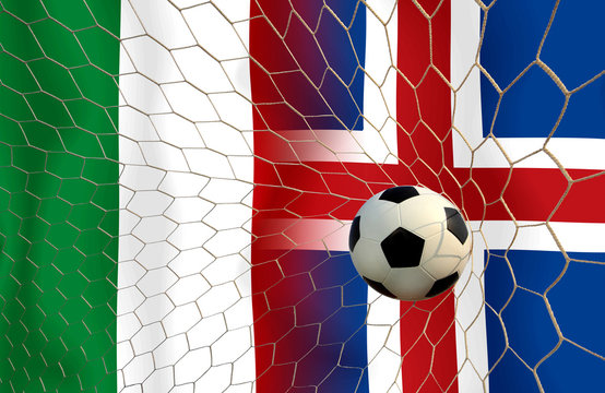 Italy vs Iceland football tournament match.