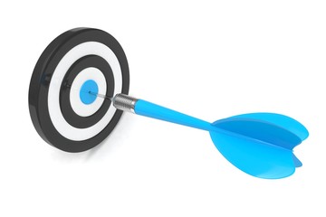arrow darts in target. 3d rendering.