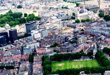 Fototapeta na wymiar Beautiful aerial view of London with buildings and trees