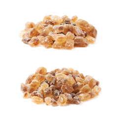 Pile of brown rock sugar crystals