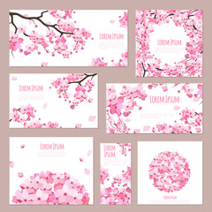 Greeting cards with blossoming sakura © K3Star