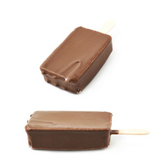 Vanilla ice cream bar on a stick