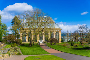 Glasshouse at the Royal Botanical Gardens in public park  Edinbu