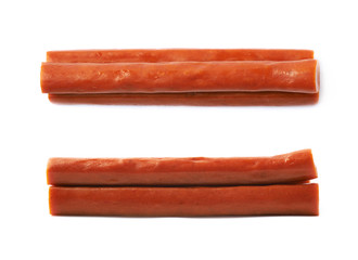 Meat sausage stick snack isolated