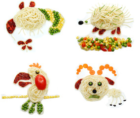 creative vegetable food dinner bee form