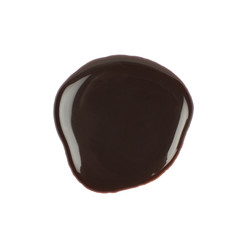 Round puddle of hot chocolate isolated