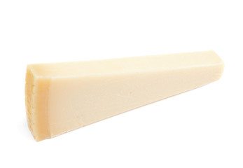 Piece of a parmesan cheese isolated