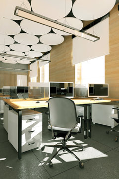 Empty modern office interior work place