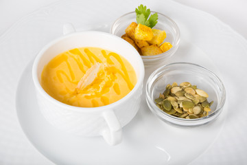 Yellow pumpkin soup