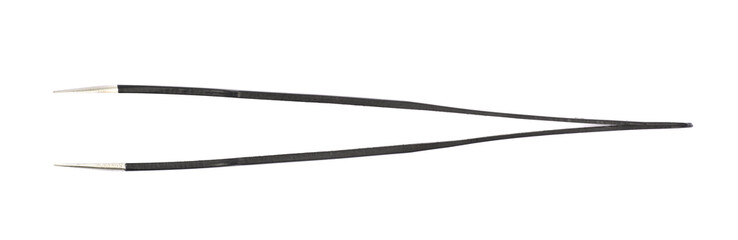 Black tweezers tool isolated