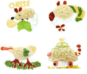 creative vegetable food dinner mouse form