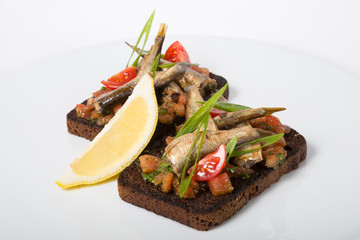 Italian sandwich. Bruschetta