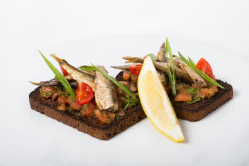 Italian sandwich. Bruschetta