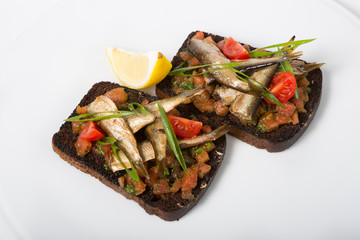 Italian sandwich. Bruschetta