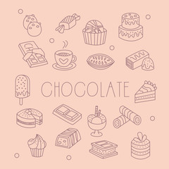 Chocolate Related Object Set With Text