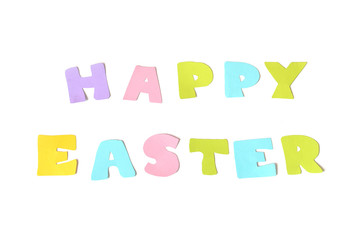 Happy easter text on white background - isolated