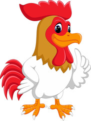 illustration of cute rooster cartoon