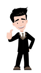 isolated Smart Young Businessman Thumb up Vector