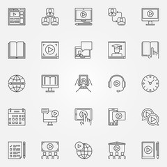 Webinar and online education icons