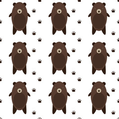 Cute Bears Cartoon seamless pattern in vector.